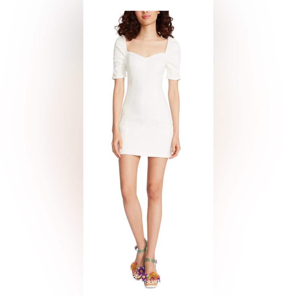 NWT Betsey Johnson Athina Puff Sleeve White Dress size M